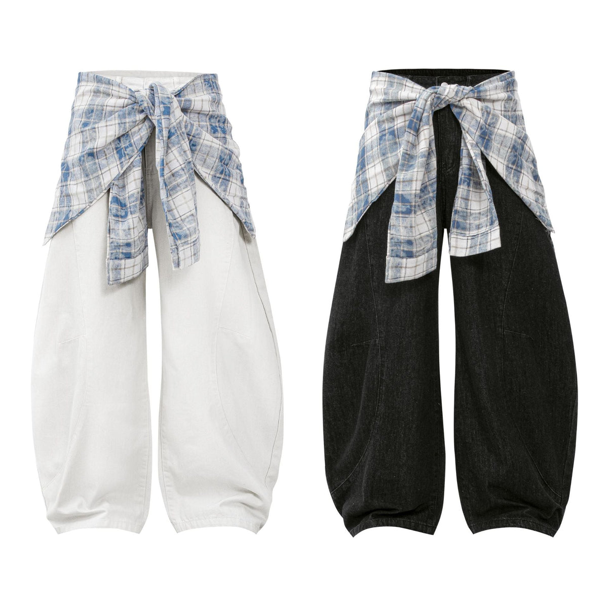 Street Style Vintage Design Loose Cut-Off Jeans
